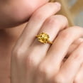 thumbnail image 4 of Gem Stone King 3.60 Ct Cushion Yellow Citrine 18K Yellow Gold Plated Silver Double Prong Ring, 4 of 6
