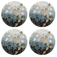 thumbnail image 1 of Posavasos con diseño de mármol, juego de posavasos de piedra absorbente redondos con piedra de cerámica y base de corcho, 1 of 5