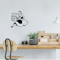How Long is Forever Alice in Wonderland Cartoon Wall Sticker Art Decal for Girls Boys Room Bedroom Nursery Kindergarten House Fun Home Decor Stickers Wall Art Vinyl Decoration Size (10x10 inch)