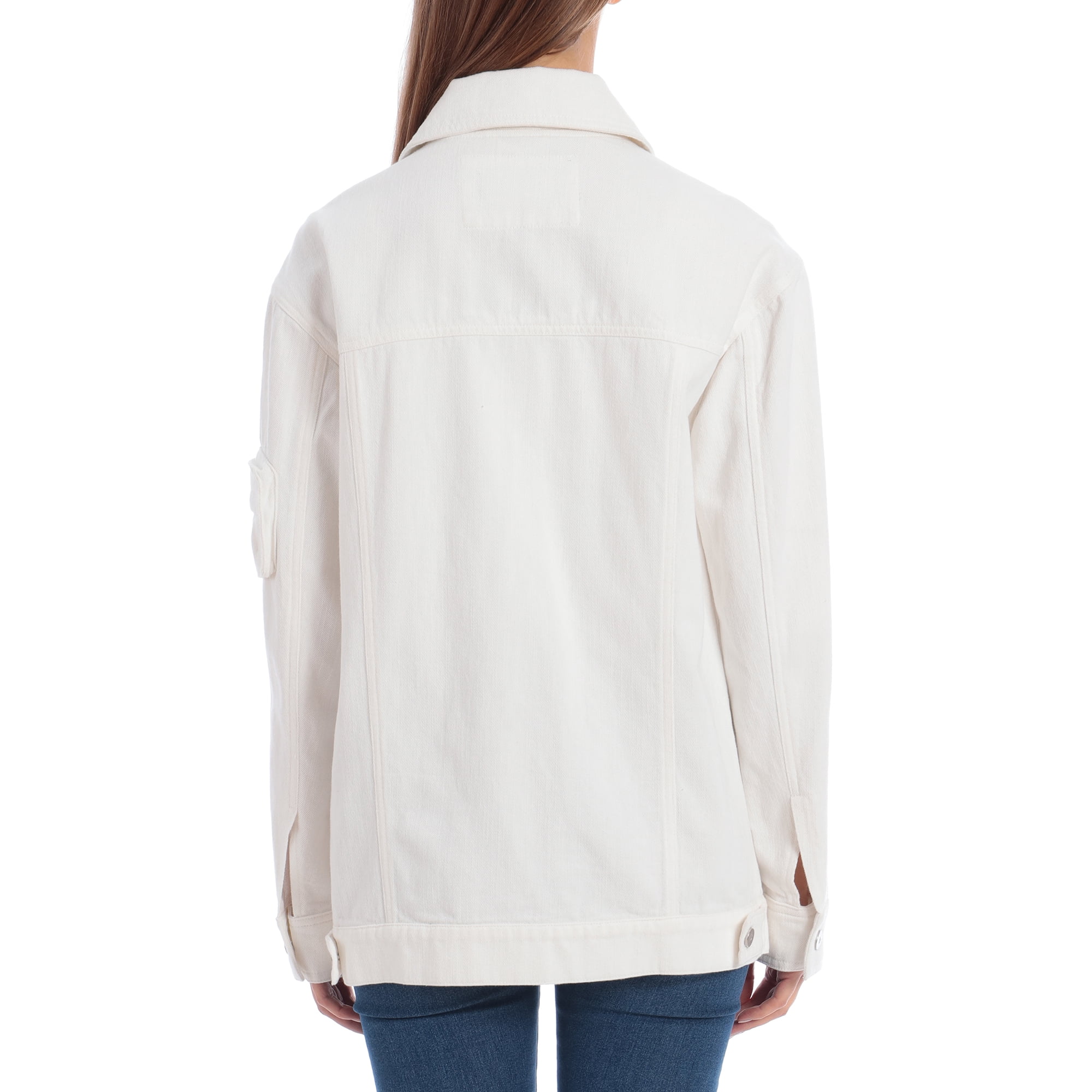 Bagatelle Women's White Oversized Trucker Jacket