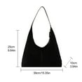 thumbnail image 2 of Women Suede Hobo Bag Large Capacity Underarm Bag Slouchy Bag Travel Bag Ladies Shoulder Bag (Black), 2 of 10