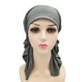 thumbnail image 3 of Yigetop Hijab Scarf for Women Cancer Head Hat Cap Ethnic Bohemian Pre Tied Braid Hair Cover Wrap Turban Headwear Hat Head Wraps for Women Grey One Size, 3 of 8