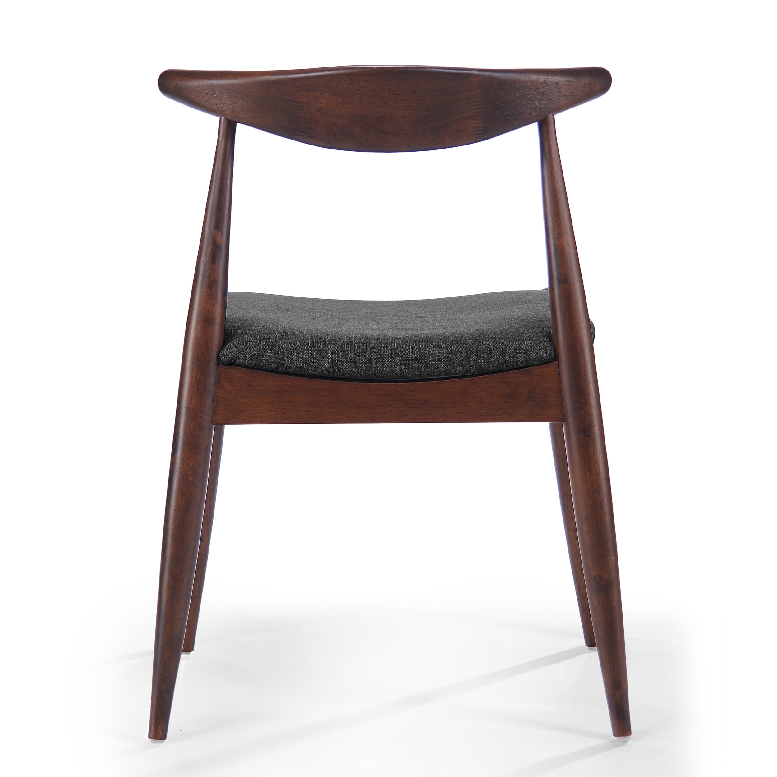 Bellamy Studios Trieste Mid Century Fabric Dining Chairs, Charcoal, Walnut