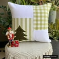 thumbnail image 2 of Funda de cojín navideño a cuadros, 40,6 x 40,6 cm, de algodón verde, con diseño rústico y rayas para sofá, sala de estar y dormitorio., 2 of 8