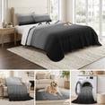 thumbnail image 6 of Twin XL Quilt Set 68''x98'', Black Grey Ombre Lightweight Summer Bedspread Coverlet Set with 2 Pillow Shams, Modern Abstract Art Texture Breathable All Season Quilt Bedding for Dorm/Guest Room, 6 of 9