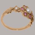 thumbnail image 3 of LBG British Made 14k Rose Gold Cultured Pearl & Pink Tourmaline Womens Statement Ring - 33 size options - Size 5.5, 3 of 7