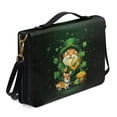 thumbnail image 2 of ZUXONGSY St.Patrick's Day Corgi Coin Clover Gnome Leprechaun Print Pu Leather Bible Case for Men Women Lightweight Bible Carrier with Shoulder Strap Bible Accessories for Church, -XL, 2 of 7