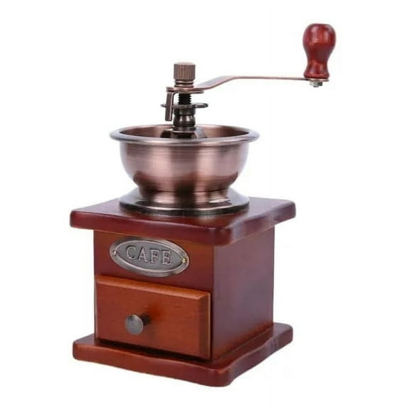 Manual Coffee Grinder, Retro Coffee Bean Hand Grinder Antique Mini Hand-Crank Roller Drive Grain Burr Mill Home Kitchen Office Classic Coffee Machine