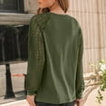 thumbnail image 5 of SUNBS Women Fashion Pleated Tunic Lace Tops Crewneck Casual Fashion Blouses, 5 of 7