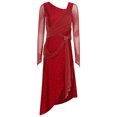 thumbnail image 1 of vastwit Costume de Danse Latine pour Femmes avec Strass Brillant Tango Rumba Cha Cha Robe de Bal Bourgogne TTG, 1 of 7