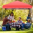 thumbnail image 3 of Gymax 10ft X 10ft Pop Up Tent Slant Leg Canopy W/ Roll-up Side Wall Red, 3 of 10