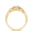 thumbnail image 3 of Rosec Jewels Moissanite Cushion Cut Engagement Ring 3 Carat - Vintage Style Ring - 8 mm - D-VS1 Quality Certified, 10K Yellow Gold, US 7.00, 3 of 9