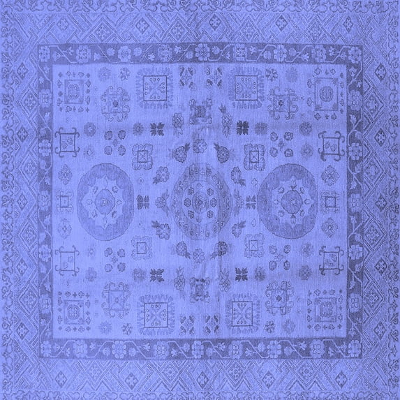 Ahgly Company Indoor Square Oriental Blue Industrial Area Rugs, 5' Square