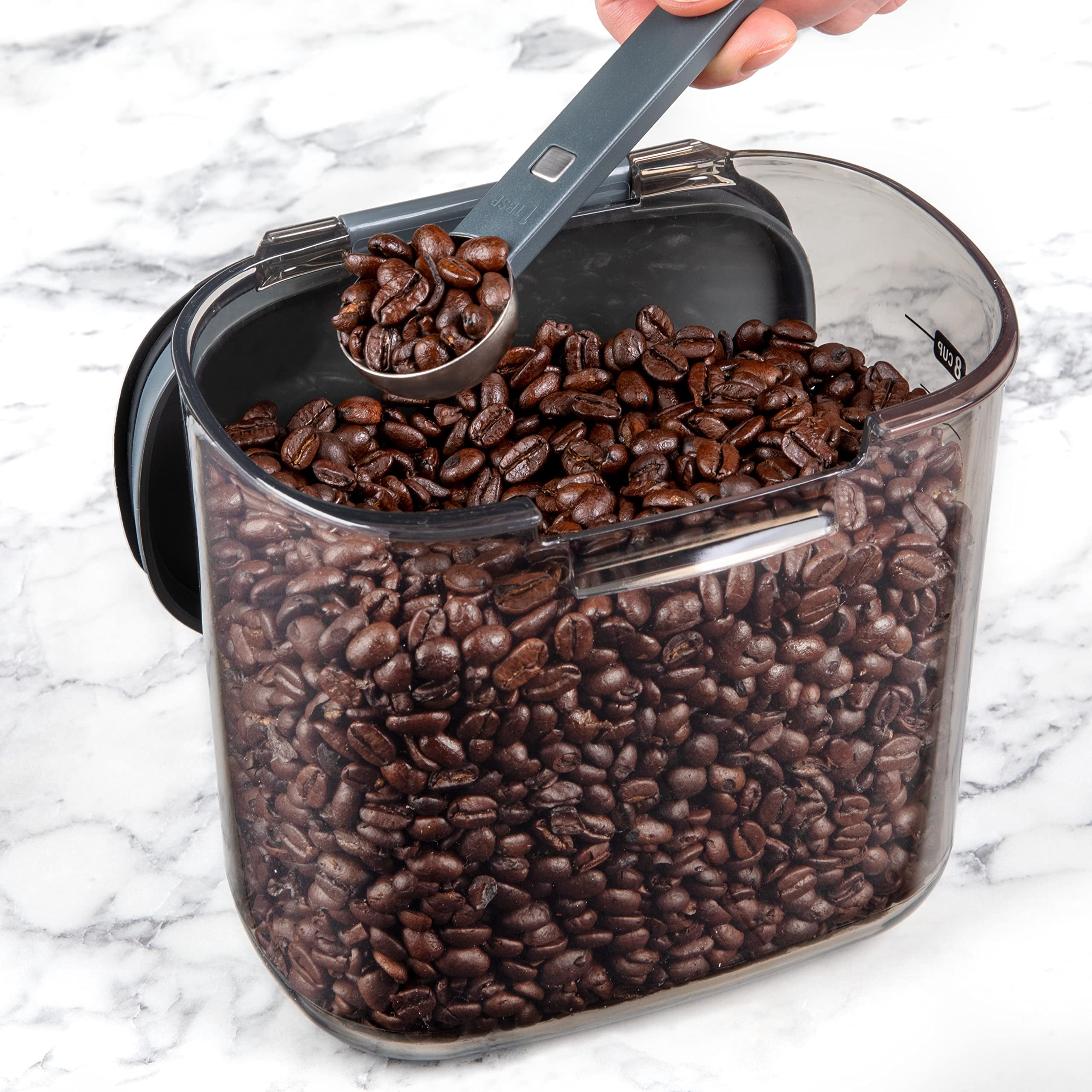 Progressive International ProKeeper+ Clear Plastic Airtight Food Baker's Kitchen Storage Organization Container Canister Set with Magnetic Accessories, 2- Piece Set (Coffee 2-Quart)