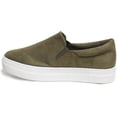 thumbnail image 2 of Soda Flat Women Shoes Slip On Loafers Casual Sneakers Memory Foam Insoles Hidden Platform / Flatform Round Toe HIKE-G Olive Khaki Green 11, 2 of 2