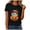 Black, variant on Halloween Shirt for Women Pumpkin Ghost Short Sleeve Fall, Fashion Print T Shirt Round Neck Tee Printing Loose Top, Orange XXXL