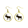 thumbnail image 1 of Black Elk animal lindo retrato Ear Dangle Golden Drop Earring Jewelry Mujer Unbranded M, 1 of 3
