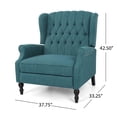 thumbnail image 3 of Modern Wing Back Accent Chair, Oversize Recliner with Tufted Design and Handcrafted Nailhead Trim, Comfortable Wide Seat Upholstered Armchair for Living Room, Bedroom, Study and Office (Teal), 3 of 9