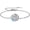 White, variant on Evil Eye Protection Bracelet Sterling Silver Round Crystal Blue Evil Eye Bracelet Good Luck Round Eye Pendant Bracelet Gift for Women