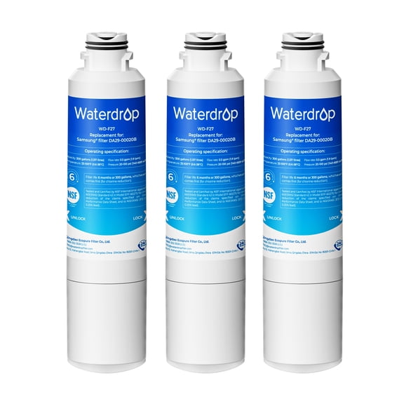 Waterdrop F27 Refrigerator Water Filter Replacement for Samsung®DA29-00020B HAF-CIN/EXP, HAF-CINRF28HMEDBSR, RF263BEAESR, RS25J500DSR, RF263TEAESG, HDX FMS-2, DA97-08006A-1