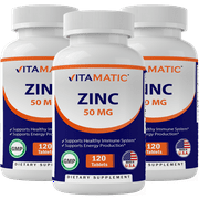 3 Pack - Vitamatic Zinc Supplement 50 mg 120 Tablets (Zinc vitamin)