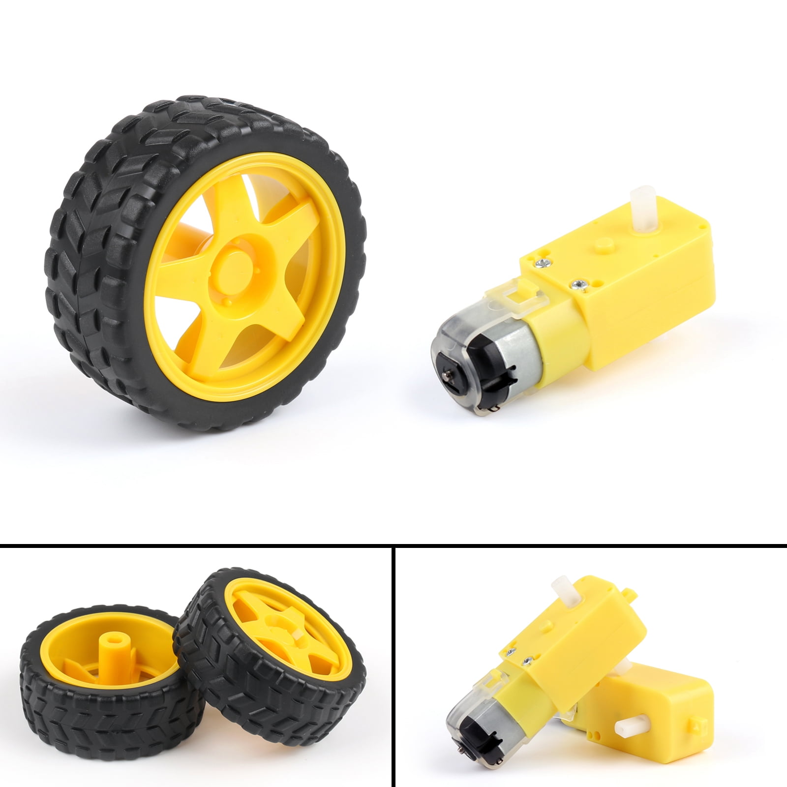 1:48 DC Gear Motor Smart Robot Car Plastic Tire Wheel for Arduino 