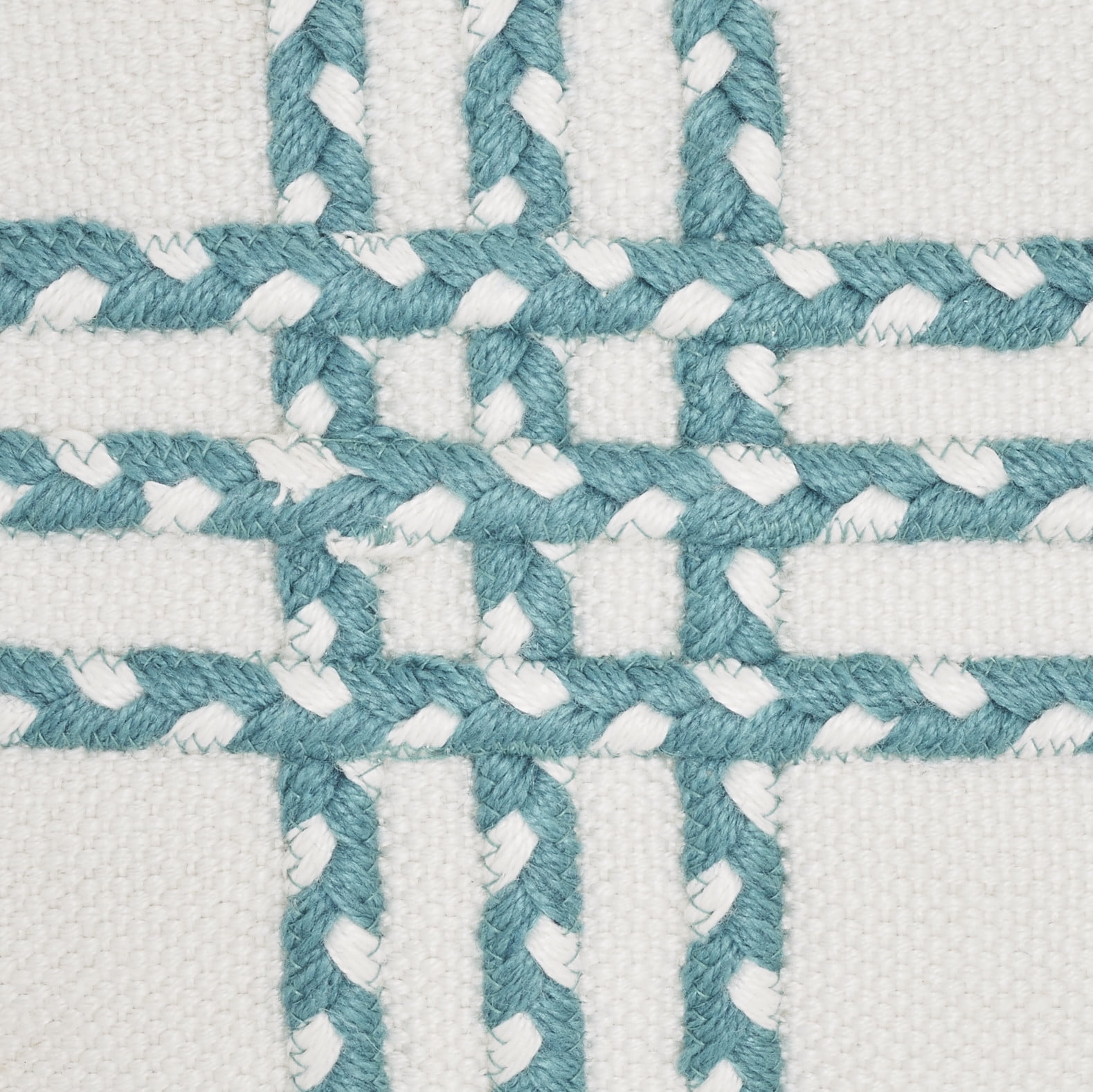 Nourison Crossed Braids Turquoise 14" x 20" Indoor/Outdoor Throw Pillow