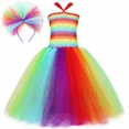 thumbnail image 4 of Disfraz de hada para fiesta de cumpleaños de niñas, vestido de tutú arcoíris con alas de mariposa, ropa de disfraz de hada para carnaval de Halloween para niños, 4 of 5