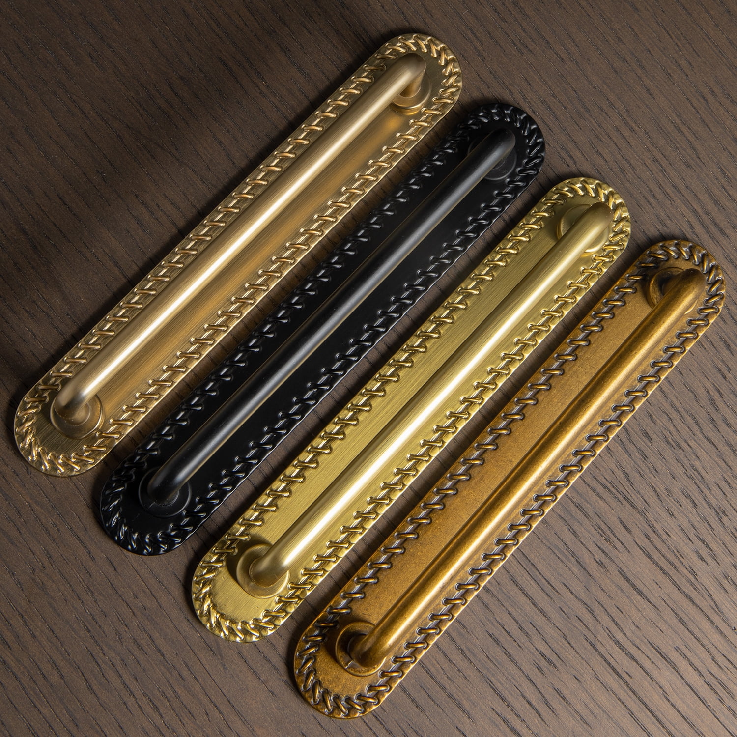 Goo-Ki 2 Pack Champagne Bronze Cabinet Pulls with Backplate, 7.6"(192mm) Hole Center Zinc Alloy Cabinet Dresser Handles for Bar Cupboard Closet Wardrobe (G016)