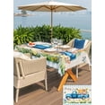 thumbnail image 4 of Outdoor Tablecloth with Umbrella Hole and Zipper, Blue Plaid Easter Rectangle Table Cloth 52x70 Inch Waterproof Tablecloth, Blue Truck Spring Floral Bunny Rustic Picnic Table Cover for Patio Camping, 4 of 7