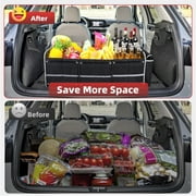 Kailwokk Trunk Organizer for SUV, Collapsible Multi Compartment Car Organizer with Leakproof Insulated Bag for Car Accessories for Women Men