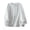 White-04, variant on Women Crew Neck Half Placket Elastic Cuff Drawstring Hem Loose Casual Long Sleeve Cotton Blouse Top