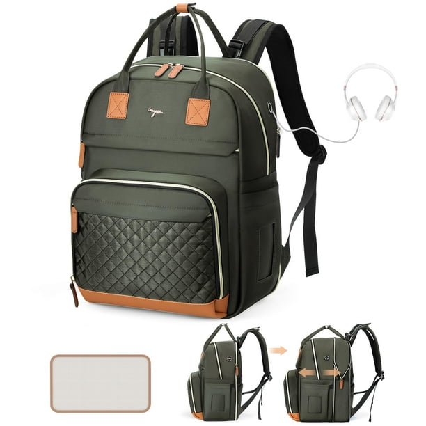Mochila Tonyeee Bolsa para Pañales Expandible Verde 25-37L