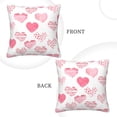 thumbnail image 3 of ZNDUO Square Home Decorative Throw Pillows, Corduroy Pink Watercolor Heart Doodle Pattern Couch Pillows, Throw Pillows for Bed, 18"x18", 3 of 8