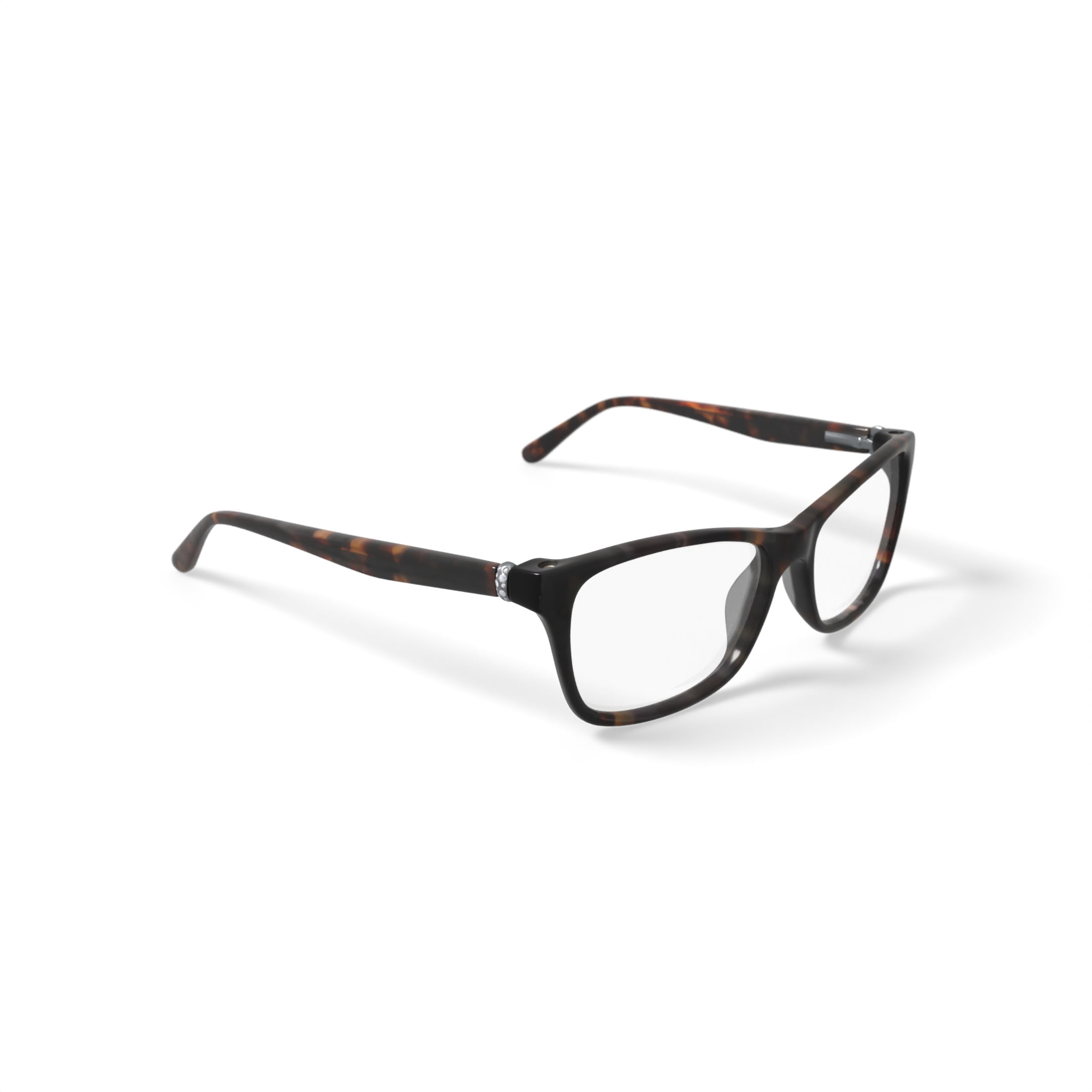 EasyClip Women's EC3321 Square Prescription Eyeglasses with Case, Brown Tortoise