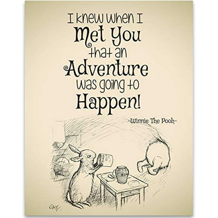 Rooms To Go Coupon Code I Knew When I Met You An Adventure Was Going to Happen - Winnie The Pooh - 11x14 Unframed Art Print - Great Child/Boy/Girl/Nursery Room Decor ()