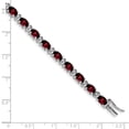 thumbnail image 4 of Auriga Fine Jewelry 14K White Gold Oval Garnet and Diamond Bracelet 7inch for Women, 4 of 6