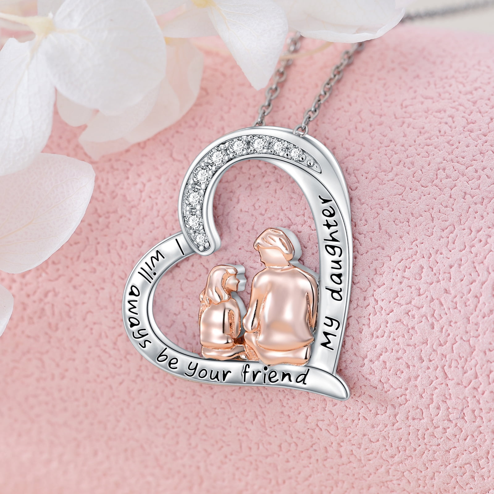 SISGEM Gifts for Mother S925 Sterling Silver Heart Necklace I Love You Mom Jewelry Gifts for Mama Mothers Mom Nana