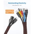 thumbnail image 2 of LazySpin 10ft - 1/2 inch Cord Protectors, Wire Cover Cable Wrap Sleeve for Pets, Black&Red, 2 of 8