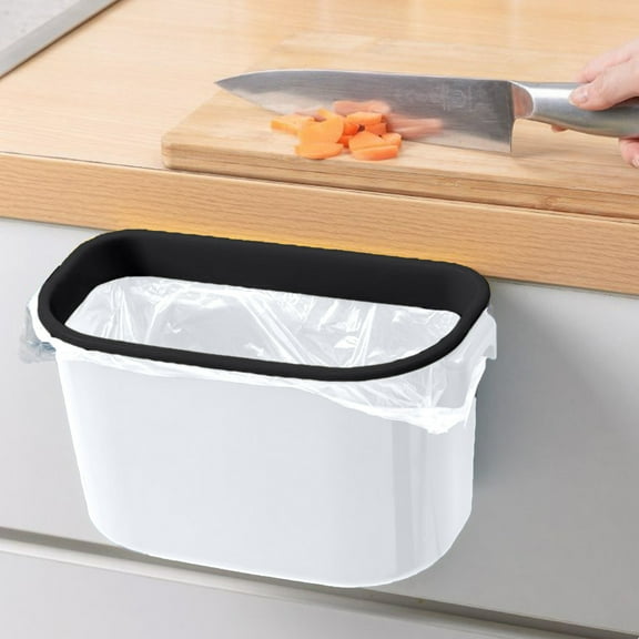 Vxdvou Cabinet Door Hanging Garbage Bin, Space-Saving Kitchen Trash Can with Fixing Ring, Multi-Purpose Waste Bin for Fruit Peelings, Office, Bathroom, and Kitchen Use, Flexible Installation Options