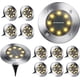 thumbnail image 1 of 12 piezas de lámpara solar para jardín al aire libre, 8 luces LED de suelo, 3000 K, blanco cálido, impermeable, IP65, foco solar empotrado para camino, terraza, césped, patio, pasarela, 1 of 5