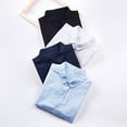 thumbnail image 6 of Men Shirt Short Sleeve Blouse Solid Color Top Lapel Button Shirt Cardigan Summer, 6 of 11