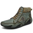 thumbnail image 4 of Botas de cuero con piel para hombre, botas de nieve cálidas, zapatos informales cómodos, zapatillas de deporte, botines occidentales impermeables, invierno, 4 of 5