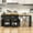 Black, variant on Blotout Large Extendable Kitchen Island Cart (80"-48") - Rolling on Wheels, with Extendable Dining Table, Power Outlet, 2 Cabinets, 2 Drawers & 3 Open Shelves