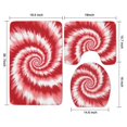 thumbnail image 3 of Red White Tie Dye Spiral Pattern Bathroom Rugs Sets 3 Piece,Toilet Cover Set,Absorbent Non Slip Bathroom Mats Sets with U-Shaped Contour Rug Toilet Rug Set, 3 of 5