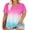 888-Tie Dye, variant on Plus Size Tops For Women Short Sleeve Henley Shirts Buttons Up Summer T-shirts Hot Pink Henley Crewneck Casual Tunics Camo/Floral/Solid Color/Leopard (XL-5XL)