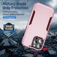 thumbnail image 3 of Allytechgroup Rugged Case for Apple iPhone 16 Pro Max, Hybrid TPU PC Back Cover Drop Proof Anti-Scratch Bumper Camera Lens Protective Phone Case Cover for Apple iPhone 16 Pro Max, Pink+Rose, 3 of 6
