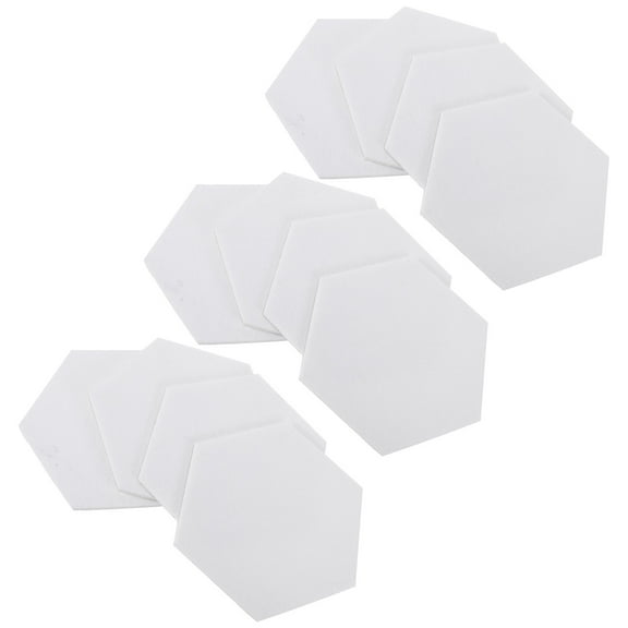 CATIEBYE 12Pcs Self-Adhesive White Hexagon Felt Wall Board Memo Display for Living Room Decoration
