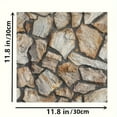 thumbnail image 3 of DEBGFS [Rustic Stone Tile Stickers] 20pcs Rust-Colored 3D Stone Tile Stickers - Self-Adhesive Waterproof PVC Wall Panels for Kitchen  Bathroom  Bedroom & Fireplace Decor  Vintage Marble, 3 of 6