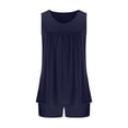 thumbnail image 4 of Ensembles de Sport pour Femmes 2 Pcs Ensemble de Pyjama Confortable à Col Rond Manches Courtes Ensemble de Sport d'Été pour Femmes 2023 en Liquidation, 4 of 6